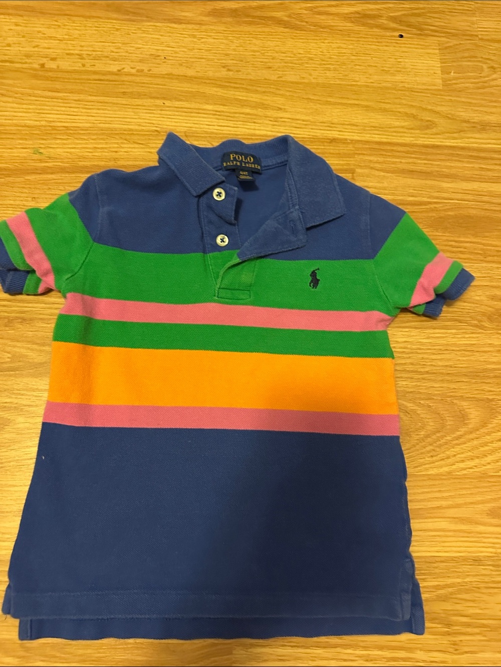 Polo by Ralph Lauren Blue Green Pink Orange Striped Polo